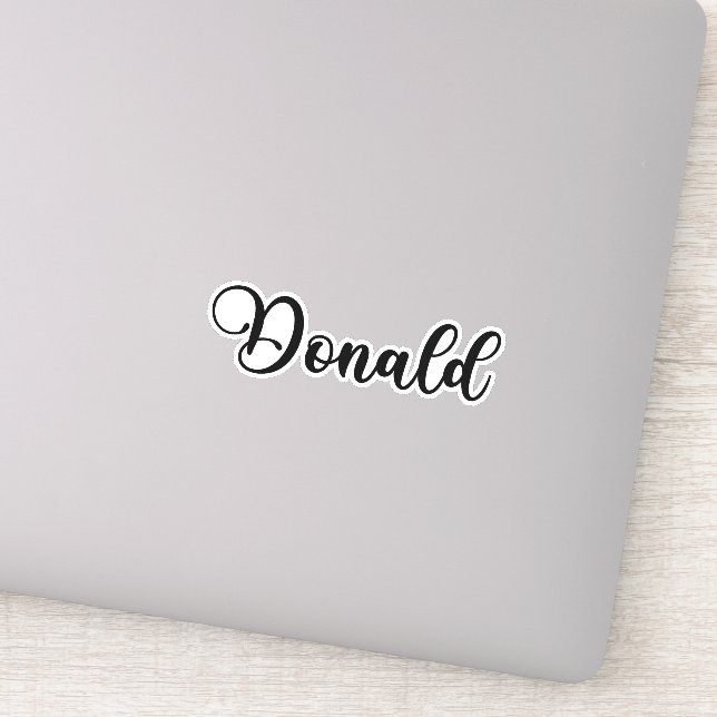 Pegatina Nombre Donald: caligrafía manuscrita (Detalle)