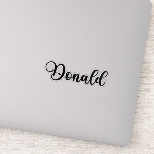 Pegatina Nombre Donald: caligrafía manuscrita (Detalle)