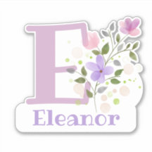 Nombre Eleanor e Inicial con Diseño Floral