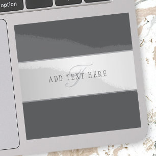 Pegatina Nombre elegante y letra de monograma (u otro texto