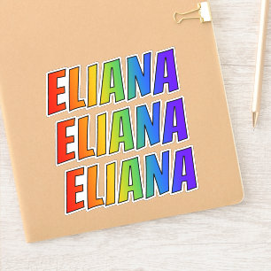 Pegatina Nombre "ELIANA" con el colorante del arco iris de