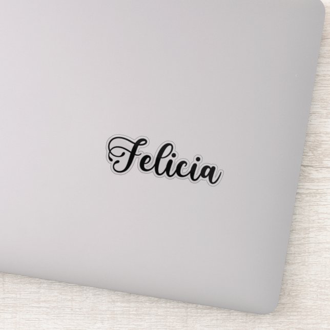 Pegatina Nombre Felicia - Caligrafía manuscrita (Detalle)