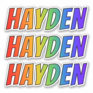 Pegatina Nombre "HAYDEN" con el colorante del arco iris de