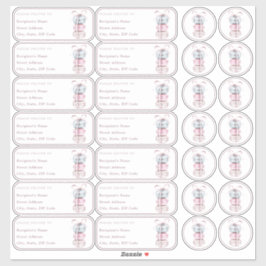 Pegatina nombre individual dirección + sobre