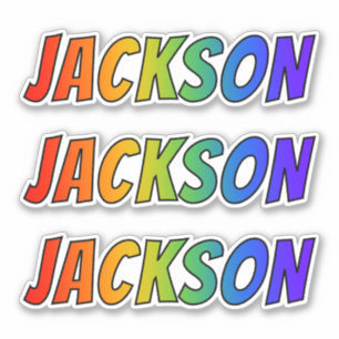 Pegatina Nombre "JACKSON" con el colorante del arco iris de