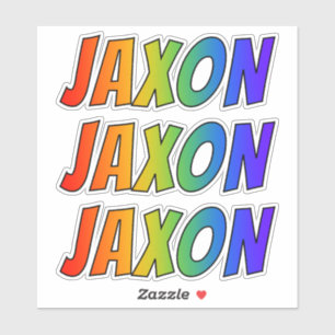 Pegatina Nombre "JAXON" con arcoiris divertido