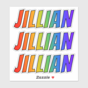 Pegatina Nombre "JILLIAN" con un divertido color arcoiris