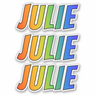 Pegatina Nombre "JULIA" con el colorante del arco iris de