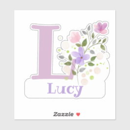 Pegatina Nombre Lucy con la letra L Sticker Recortado