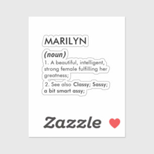 Pegatina nombre Marilyn, nombre editable, nombre personaliz