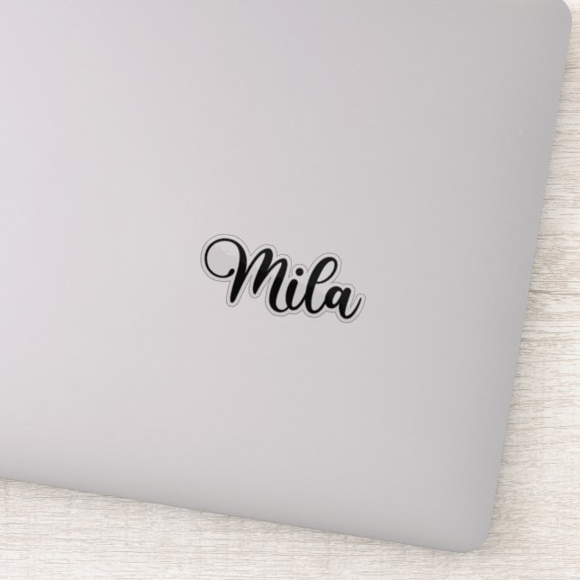 Pegatina Nombre Mila - Caligrafía manuscrita (Detalle)