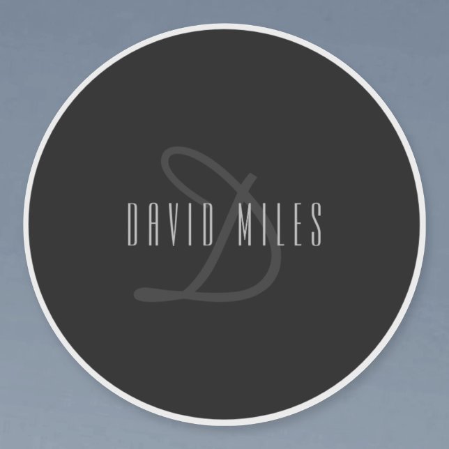 Pegatina Nombre moderno y elegante y monograma | Transparen (Subido por el creador)