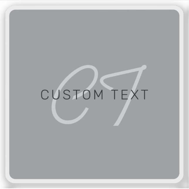 Pegatina Nombre modificable o saludo | Gris negro y oscuro (Anverso)