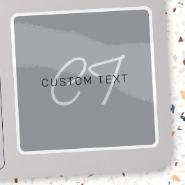 Pegatina Nombre modificable o saludo | Gris negro y oscuro