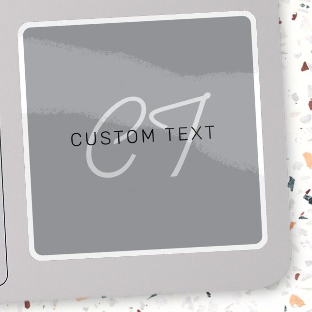 Pegatina Nombre modificable o saludo | Gris negro y oscuro (Subido por el creador)