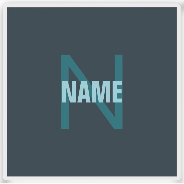 Pegatina Nombre monogramado de Personalizable negrita simpl (Anverso)