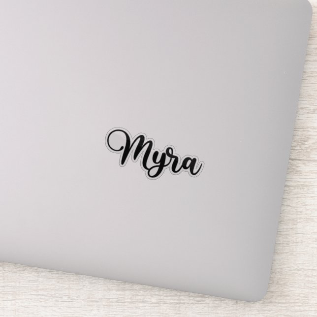 Pegatina Nombre Myra - caligrafía manuscrita (Detalle)