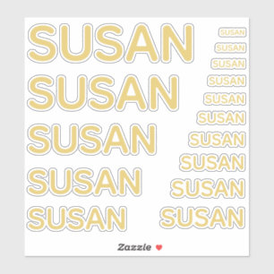 Pegatina Nombre personalizado 15 tamaños Simple dorado