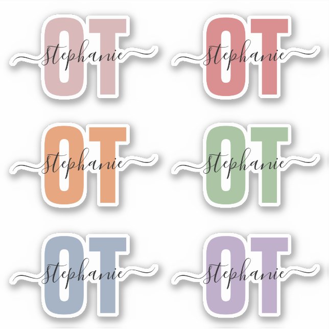 Pegatina Nombre personalizado al terapeuta ocupacional (Anverso)
