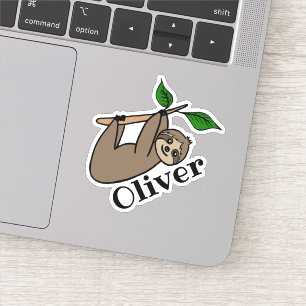 Pegatina Nombre personalizado Baby Sloth Cute Animal
