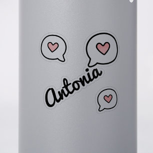 Pegatina Nombre personalizado Burbuja de diálogo linda Te a