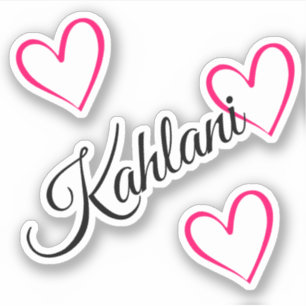 Pegatina Nombre personalizado Chica caligrafía rosa Nombre