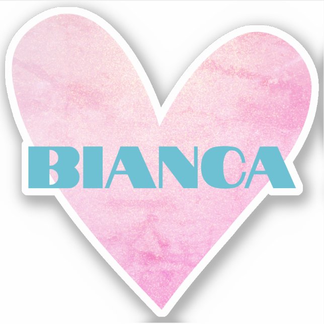 Pegatina Nombre Personalizado Corazón Forma Acuarela Modern (Anverso)
