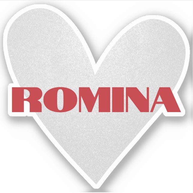 Pegatina Nombre personalizado Corazón Forma de Plata Fría c (Anverso)