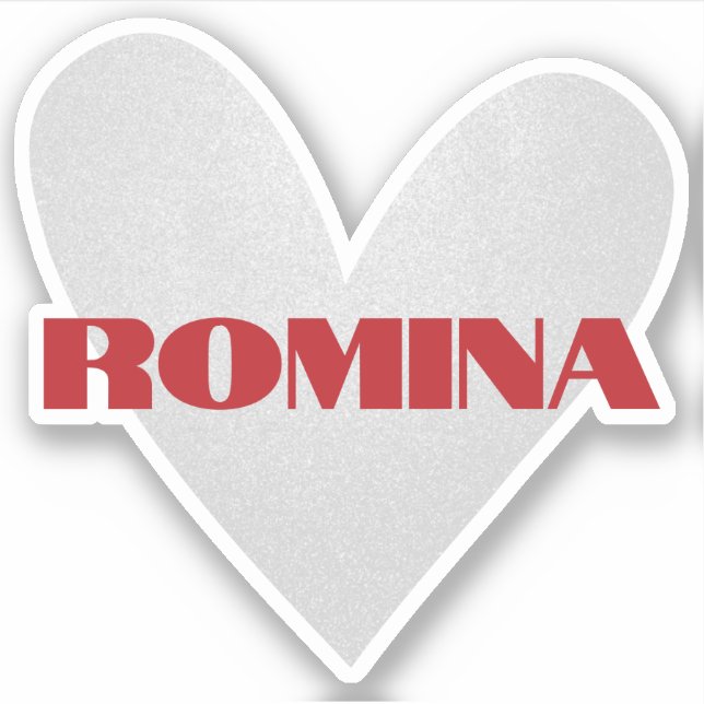 Pegatina Nombre personalizado Corazón Forma de Plata Fría T (Anverso)