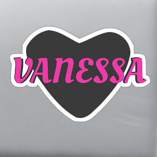 Pegatina Nombre personalizado Corazón negro genial con text
