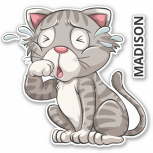 Pegatina Nombre personalizado Cruzar gato