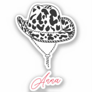 Pegatina Nombre personalizado de Bachelorette Gorra de Cowg
