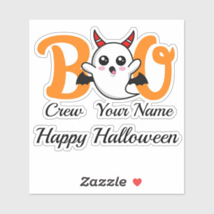 Pegatina Nombre personalizado de Boo Crew Vampire Halloween