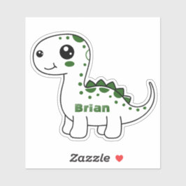 Pegatina Nombre personalizado de dinosaurio gracioso lindo