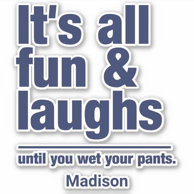 Pegatina Nombre personalizado de FUN & LAUGHS (Anverso)