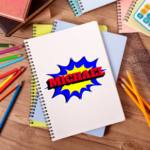 Pegatina Nombre personalizado de libro de historietas para 