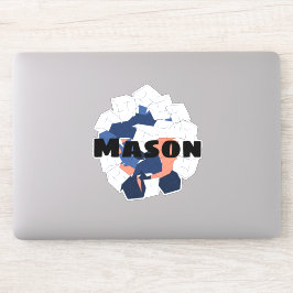 Pegatina Nombre personalizado de los cubos abstractos del N