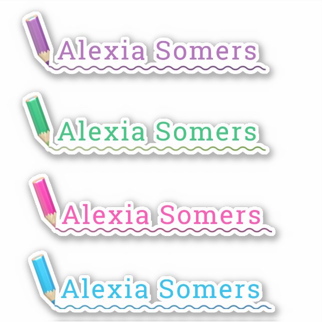 Pegatina nombre personalizado de los lápices/lápices de col (Anverso)