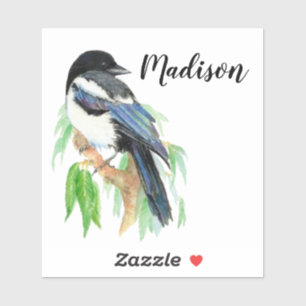 Pegatina Nombre personalizado de naturaleza de pájaros de 