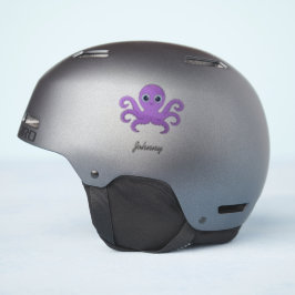 Pegatina Nombre personalizado de pulpo morado