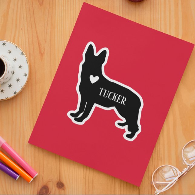 Pegatina Nombre personalizado de silueta de raza de Sheperd (Subido por el creador)