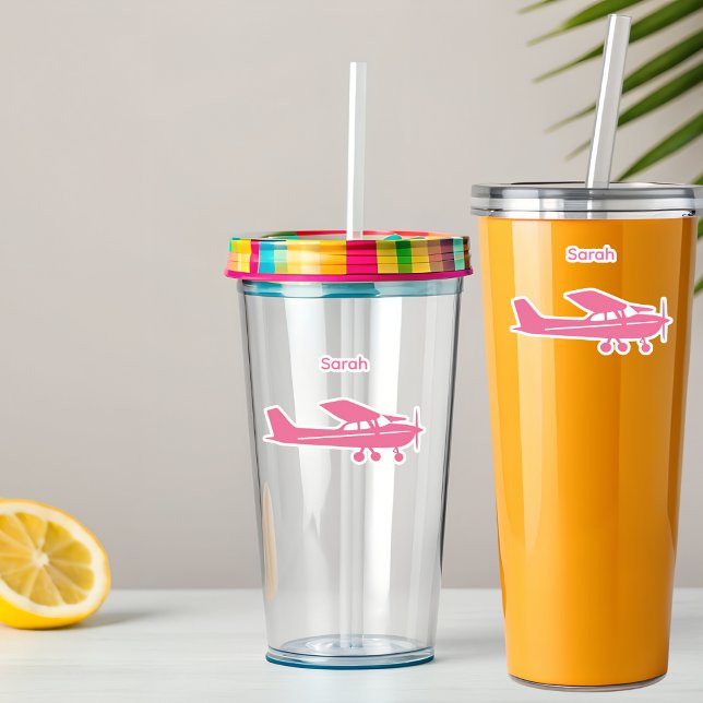 Pegatina Nombre personalizado del avión piloto rosado Cessn (Subido por el creador)