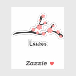 Pegatina Nombre personalizado del dibujo de la rama de cere