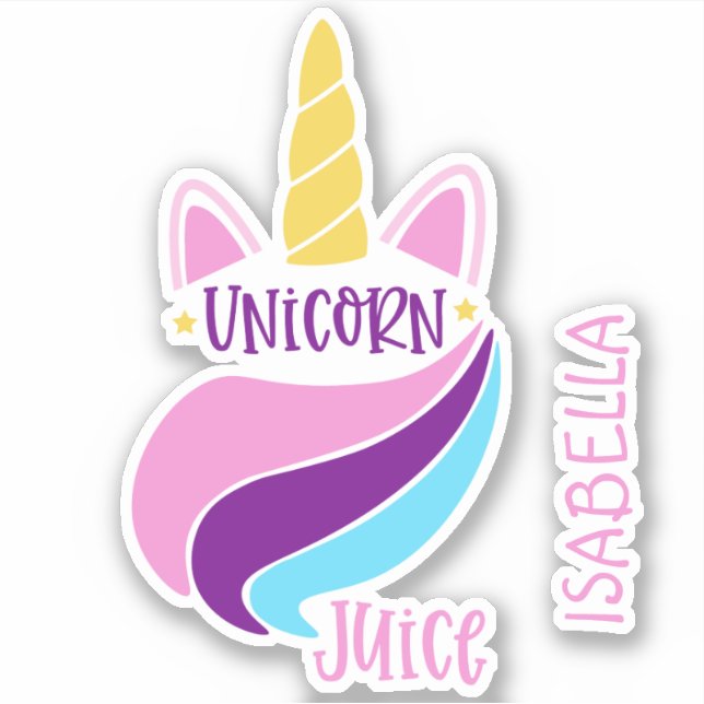 Pegatina Nombre personalizado del Personalizado unicornio d (Anverso)