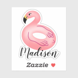 Pegatina Nombre personalizado Flamingo Pool Float