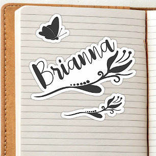 Pegatina Nombre personalizado Flor de Tulipán Lindo y Marip