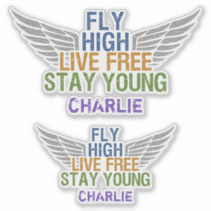 Pegatina nombre personalizado FLY HIGH