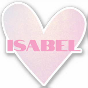 Pegatina Nombre personalizado forma de corazón pastel genia