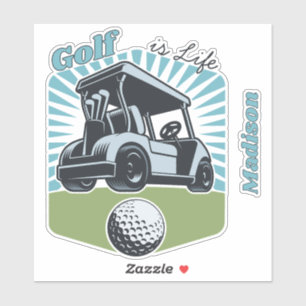Pegatina Nombre personalizado Golf es vida