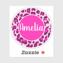 Nombre personalizado Leopard Animal Print Bright P